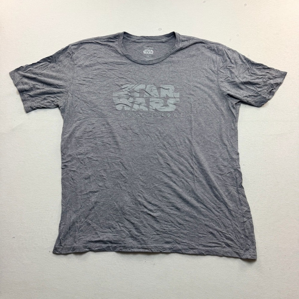 Disney Star Wars T-Shirt Mens Extra Large Gray Excellent Galaxys Edge Graphic